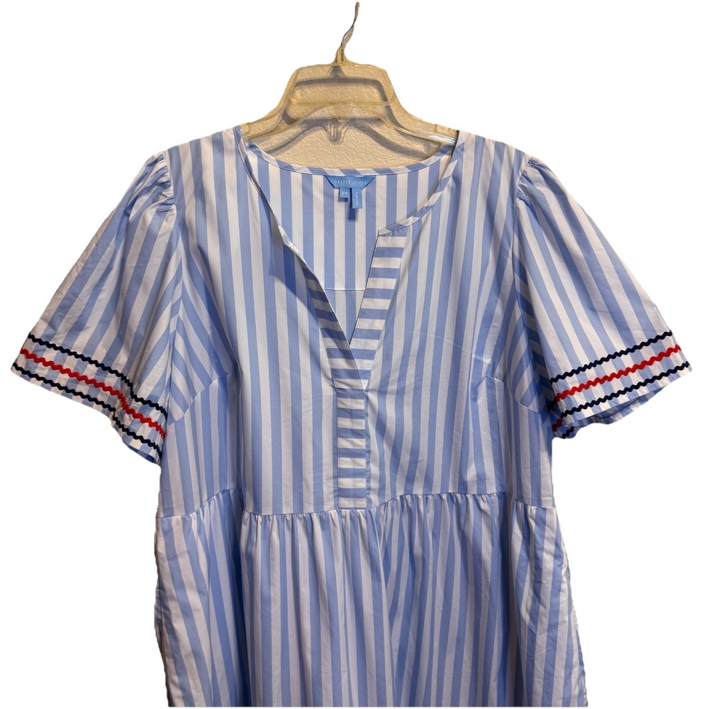 Draper James Blue Striped Midi Dress Katherine Nautical Theme - Picture 3 of 9
